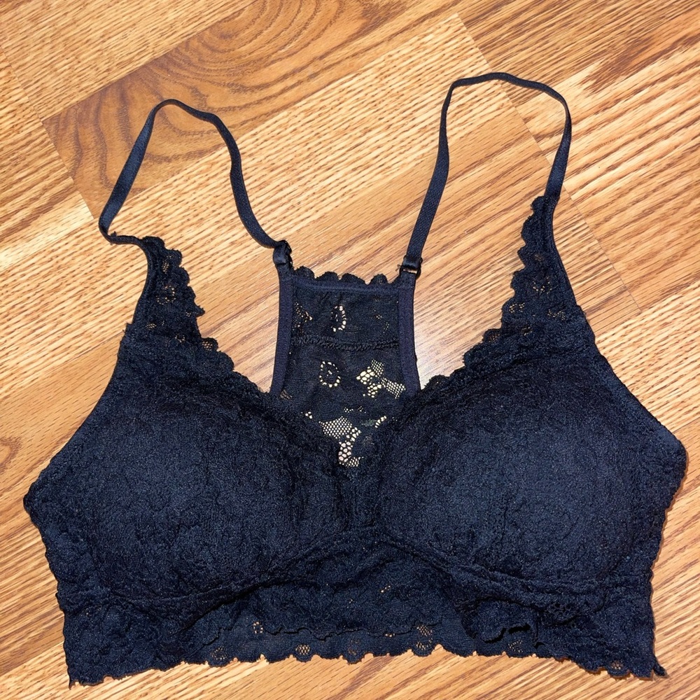 Black Lacey bralette from Aerie.